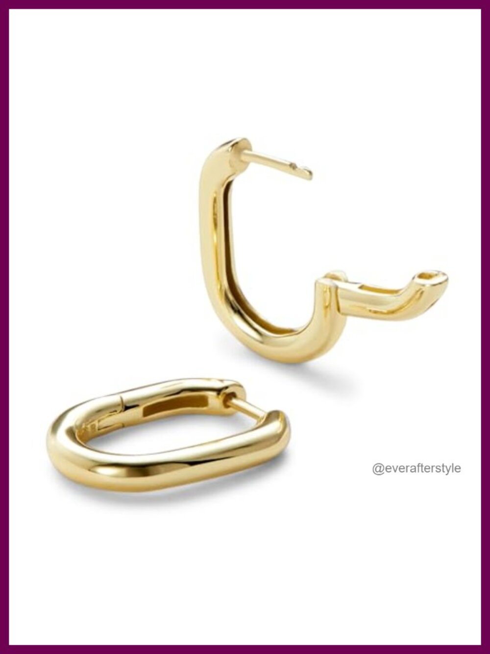 Ana Luisa Rectangle Mini Hoop Earrings, 14k Gold Plated Sterling Silver,